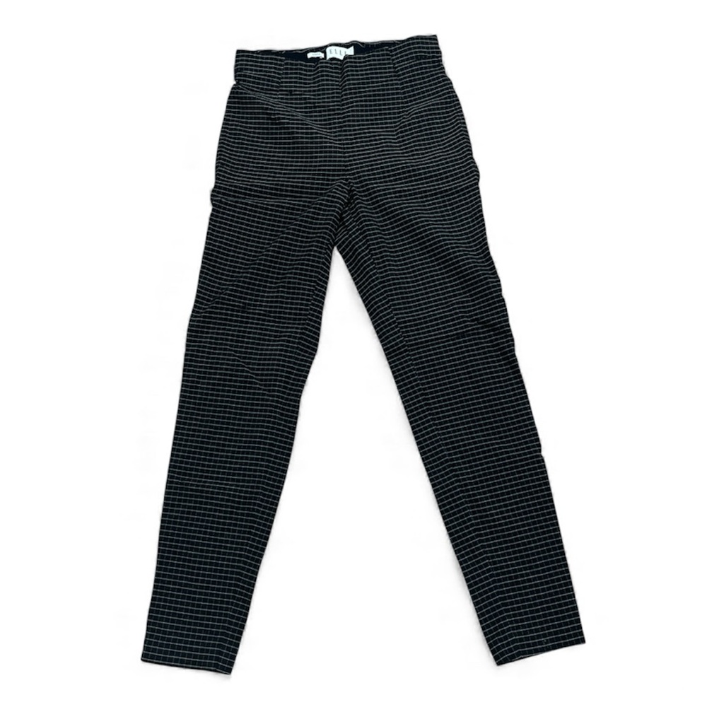 Elle Black White Plaid Pants Medium Pull On Tapered Career Workwear Academia